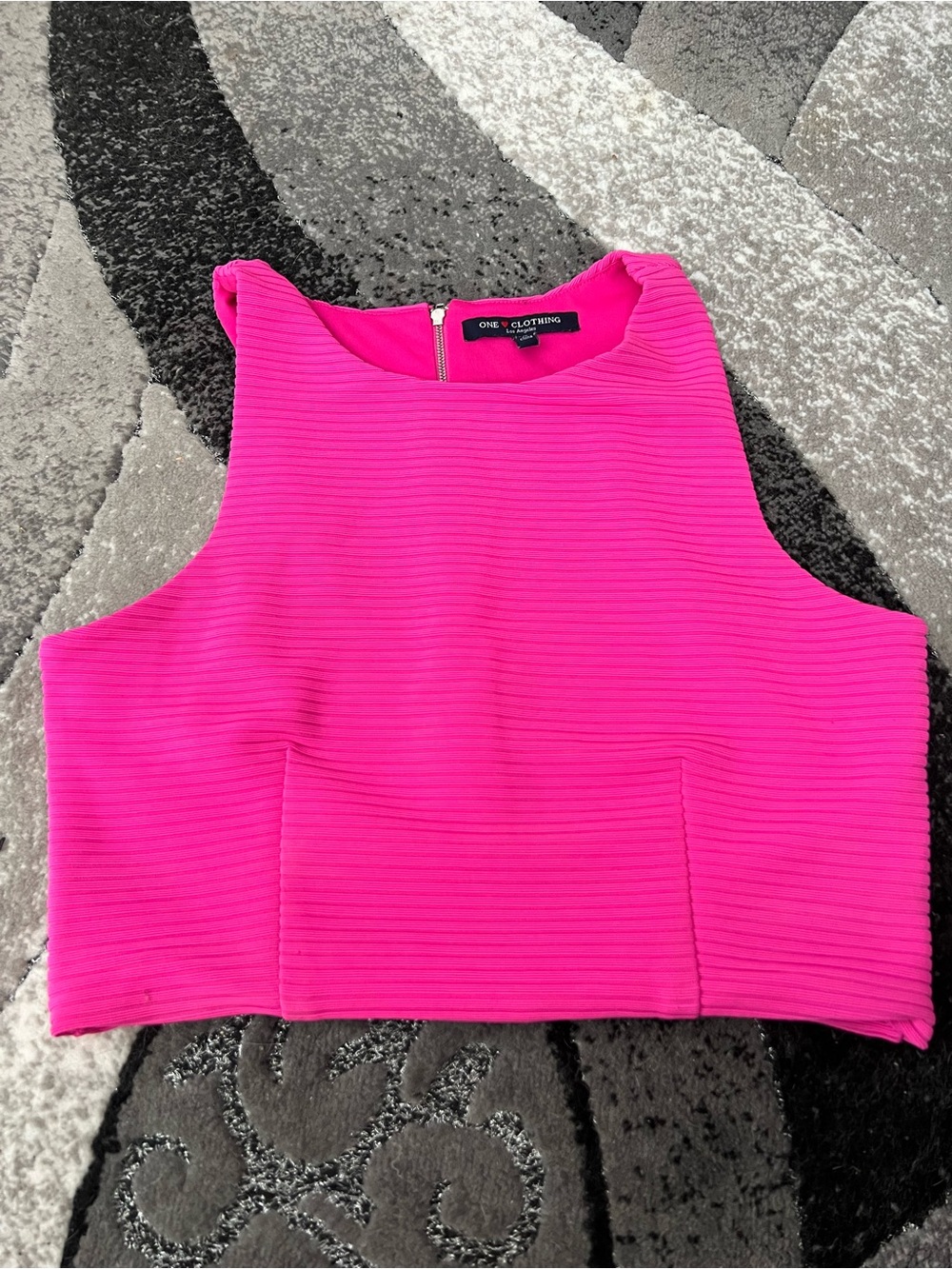 one clothing Neon Pink Ribbed Crop Top